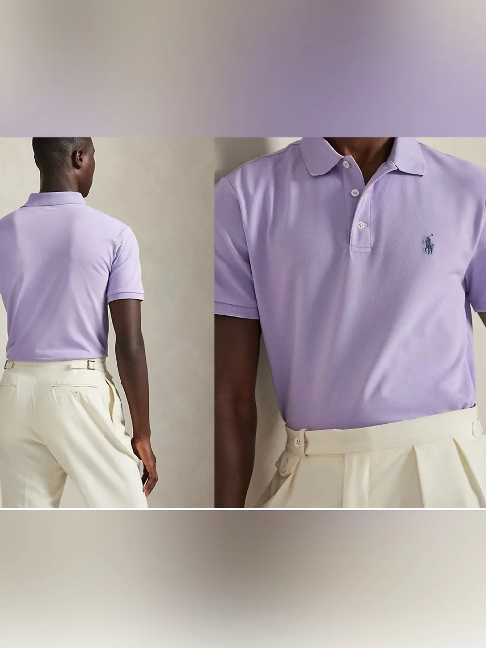 Polo Ralph Lauren Men’s 1XB Powder Purple Mesh Polo Shirt Big & Tall NWT